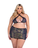6434 - Sequin Fishnet Skirt (Avail: Black, White, Plus)