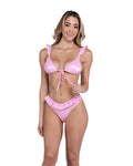 6445 - Metallic Ruffle Bikini Top (Avail:Pink, White)