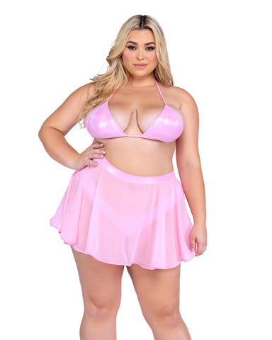 6542 - *Plus Size* Sheer Mesh Skirt (Avail: Pink, Black, White)