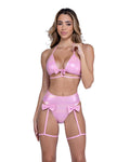 6456 - Metallic Pink Bow Bikini Top