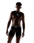 6506 - Men's Gothic Pride Vinyl Chaps w/ Light up LOVE strap and pouches