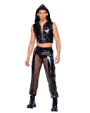 6511 - Pride Vinyl & Fishnet Light-Up Joggers