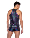 6529 - Men's Rainbow Oil Slick Camouflage Tank Top