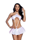 6640 - Metallic Iridescent Pleated Skirt (Pink, White or Lime)