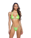 6649 - 2PC Shimmer Bikini Set with Heart Hardware