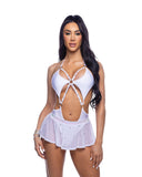 6683 - Bedazzled Strappy Romper with Rhinestone Detail (Pink, Black or White)