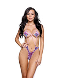 6747 - Black, Lavender or Rose Mini Sparkle Velvet 5-Ring 1PC