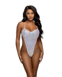 6755 - Sequin Net String-Back Dancewear Bodysuit (Black or White)