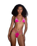 6765 - 2PC Holographic Dot Velvet Bikini/ Dancewear Set (4 Colors)