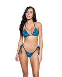 6766 - 2PC Embossed Velvet Tie-Side Bikini Set (3 Colors)