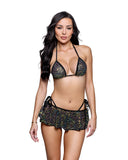 6770 - Sequin Net Flutter Skirt (Black or White)