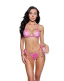 6771 - 2PC Metallic Print Tie-Side Bikini / Dancer Set (3 Colors)