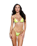 6775 - 2PC Iridescent Foil Rhinestone Trim Bikini / Dancer Set (4 Colors)