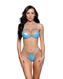 6776 - 2PC Iridescent Foil Ring Bikini Set (5 Colors)