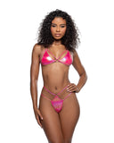 6776 - 2PC Iridescent Foil Ring Bikini Set (5 Colors)
