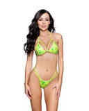 6778 - 2PC Sequin Strappy Bikini/ Dancer Set (Lavender or Neon Yellow)