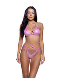 6781 - 2PC Shimmer Strappy Ring Bikini / Dancer Set (2 Colors)