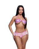 6783 - 2PC Shimmer Bandeau Bikini / Dancer Set (4 Colors)