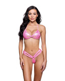 6799 - 2PC Shimmer Keyhole Short Set Dancewear/Swim (Pink or Lavender)