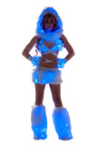 FF427 - Faux Fur Light-Up Skirt (Pink, Blue, Green, White)