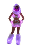 FF427 - Faux Fur Light-Up Skirt (Pink, Blue, Green, White)