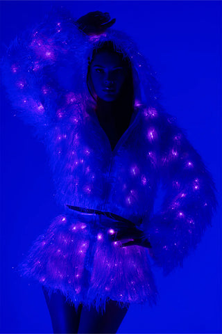 LMT.EDT. LED LIGHT UP LUREX SHAG SKIRT HOLIDAY COLLECTION *CRR X J.VALENTINE*