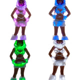 FF427 - Faux Fur Light-Up Skirt (Pink, Blue, Green, White)