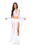 FF470 - Long Two-Slit Skirt (Black or White)