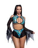 JR265 - Pink or Teal/Black Butterfly Flow Top *CRR x J. Valentine*
