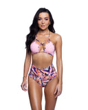 JR267 - Pink or Teal/Black Criss-Cross Halter Top *CRR x J.Valentine*