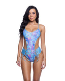 JR283 - Butterfly or Mushroom Print Lace-up Bodysuit (Sizes S-XL) *CRR x J.Valentine*