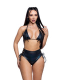 JR286 - Lace-up Top & High-Waist Rave/Swim Short Set (3 Colors; S-XL) *CRR x J.Valentine*