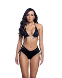 JR287 - Black Rave/Swim Lace-up Top & Short Set (S-L) *CRR x J.Valentine)