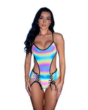 JR288 - Reflective Lace-up Bodysuit *CRR x J.Valentine* (S-XL)