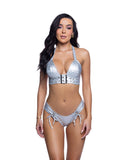 JR295 - Chrome Tripp Buckle Halter & Lace-up Short Set *CRR x J.Valentine*