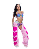 JR301 - Pink Faux Fur Heart Chaps *CRR x J.Valentine*