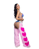 JR301 - Pink Faux Fur Heart Chaps *CRR x J.Valentine*