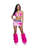JR302 - (Pink or White) Faux Fur Heart Skirt & Top Set *CRR x J.Valentine)