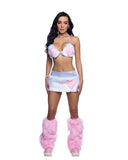 JR302 - (Pink or White) Faux Fur Heart Skirt & Top Set *CRR x J.Valentine)
