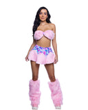 JR303 - Faux Fur Skirt & Bandeau Top (2 Colors) *CRR x J.Valentine*
