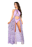 JR182 - Sequin Long Harness Skirt (Lime or Lavender)