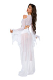 FF470 - Long Two-Slit Skirt (Black or White)