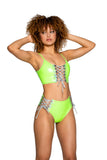 JR202 - PVC/Holo Vinyl Lace-Up Top