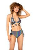 JR193 - Reflective Lace-Up Triangle Top