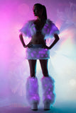 FF427 - Faux Fur Light-Up Skirt (Pink, Blue, Green, White)