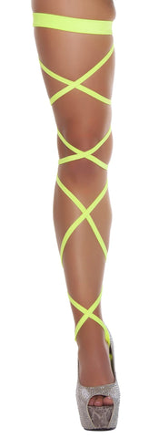 Pair of Leg Strap with Attached Thigh Garter (Colors: Black, Hot Pink, Purple, Royal Blue, Red, Turquoise, White, Yellow)