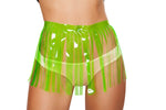 *RAINBOW BABE* Lime Fringed Skirt (Color: Lime)