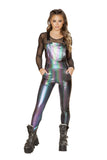 *RAINBOW BABE* Overall with Pocket and Buckle Detail (Color: Dark Rainbow)