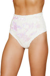 *UNICORN REALNESS* Two-Tone High Waisted Sequin Shorts (Color: White)