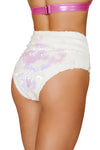 *UNICORN REALNESS* Two-Tone High Waisted Sequin Shorts (Color: White)